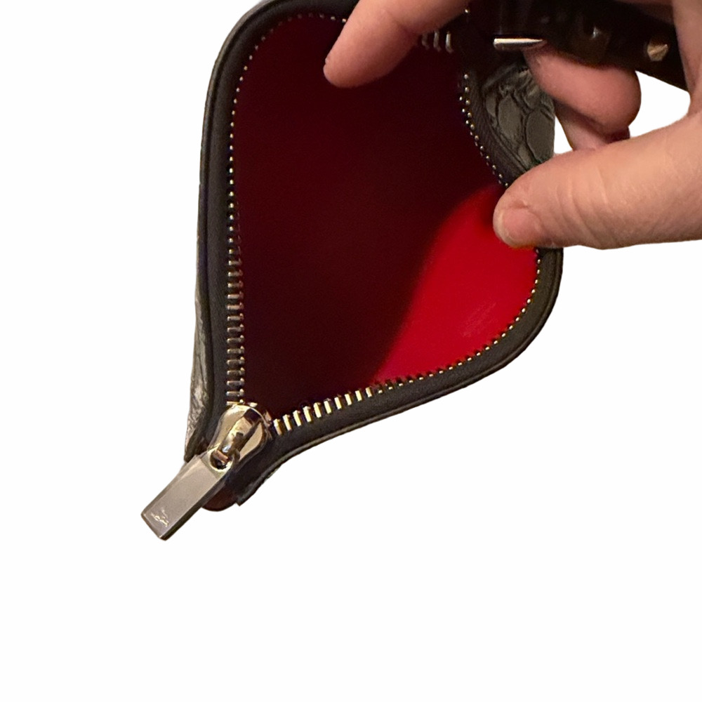 Christian Louboutin Cabata Crocodile Embossed Leather Wristlet - Picture 6 of 8